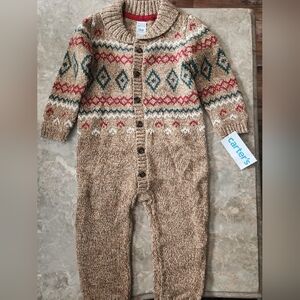 18m Carters Baby Infant Cotton Sweater Knit Jumpsuit Christmas